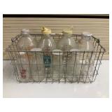 Assorted Milk Bottles with Crate