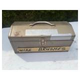 Metal Toolbox with Wire Brushes