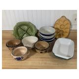 Kitchen Lot of Bowls & Egg Plate