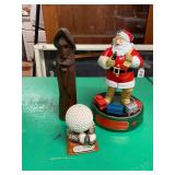 Coca-Cola Santa Golf Statue Wood Figure