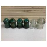 Hemingray Blue & Clear Glass Insulators