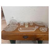 Glass Lot of Trays, Dishes, & More