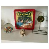 Paperweight, Crayola Tin, Bull Dog , & Tree