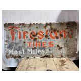 Firestone Single Sided Porcelain Sign