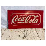 Coca Cola Painted Metal Single Sided Tacker Sign