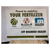 SFP Fertilizer Painted Metal Embossed Sign