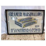 Creamery Marshmallows Cloth Banner Framed
