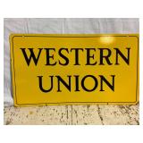 Western Union Double Sided Porcelain Sign