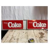 Coca Cola Painted Metal Cooler Sign