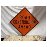 Heavy Embossed Road Construction Ahead Sign