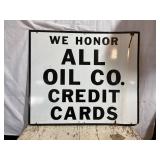 Large Cities Services Porcelain Credit Cards Sign