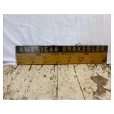 American Brakeblok Hook Rack Painted Metal Sign