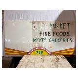 Large 7-UP 'Peter Max Inspired' Painted Metal Sign
