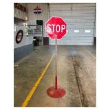 Construction Stop Slow Sign with Pedestal