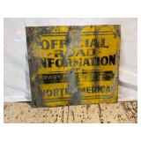 Official Road Information Painted Metal Sign