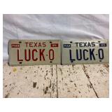 Luck O Texas License Plates 1984 and 1985