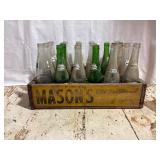 Mason's Root Beer Wood Crate with Various Bottles