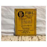 Standard Oil Safety First Fire Painted Metal Sign