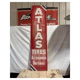 Atlas Tire Painted Metal Vertical Sign