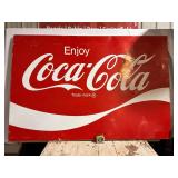 Large Coca-Cola Painted Metal Sign