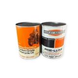 2 Full Harley Davidson Motorcycle Oil Cans