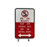 Football No Parking Reflective Sign