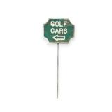 Wooden Golf Cars Sign With Post