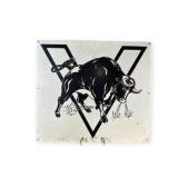 Charging Bull Painted Metal Sign