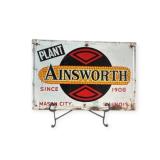 Ainsworth Seed Mason City IL Painted Metal Sign