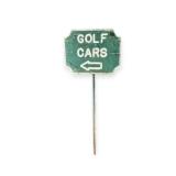 Golf Cars Wooden Sign on Post