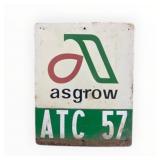 Asgrow Painted Metal Field Marker Sign
