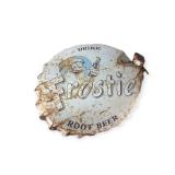 Frostie Button Sign Painted Metal
