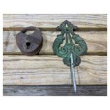 Iron And Brass Lock and Wall Mount Spike