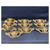 Art Deco Drawer Pulls-Set of 10