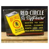 Red Circle Powder Coat Porcelain Sign