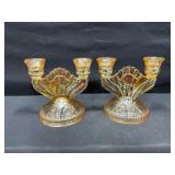 Marigold Glass Candelabras