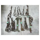 Victorian/Art Deco Cast Iron & Brass Curtain Rods