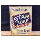 Star Soap Metal Embossed Sign