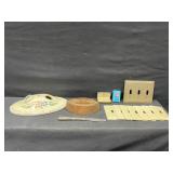 Light Switch Plates, Box, Soap, Silverware