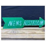 Menï¿½s Restroom Metal Arrow Sign