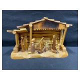 Vintage Wooden Nativity Scene