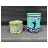 Fairest Lady Dusting Powder & Bugler Tobacco Cans