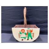 Raggedy Ann and Andy Wooden Basket