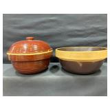 Western Stoneware Bean Pot & Macomb Pottery Bowl