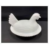 Indiana Glass Milk Glass Hen on Nest