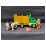 1970ï¿½s Fisher-Price Husky Helpers Rodeo Truck Set