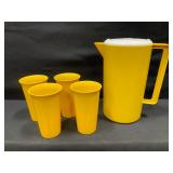 Harvest Gold Pitcher & 4 Cups