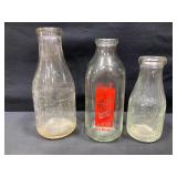 Vintage Milk Bottles-3 in the Lot