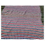 Afghan, red, white and blue