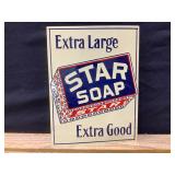 Star Soap Metal Embossed Sign